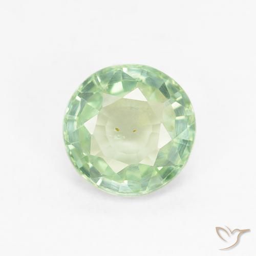 0.83ct 天然 非常浅的绿色 蓝宝石, 圆形的, VS