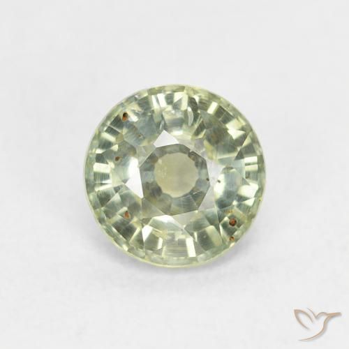 0.83ct 天然 浅绿色 蓝宝石, 圆形的, VS
