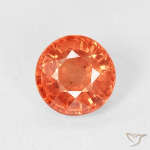 0.87ct 天然 红橙色 蓝宝石, 圆形的, VS
