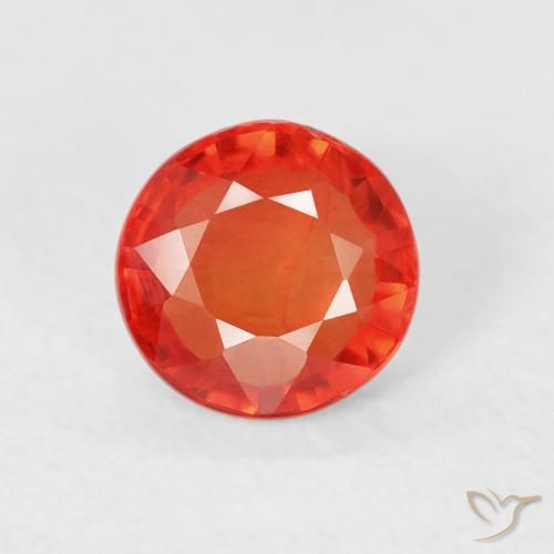 0.73ct 天然 红橙色 蓝宝石, 圆形的, VS