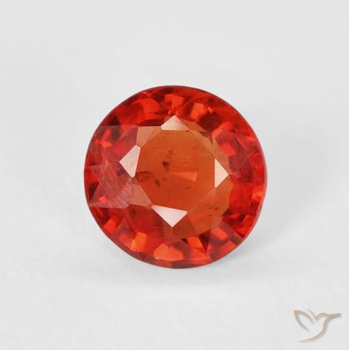 0.62ct 天然 深红橙 蓝宝石, 圆形的, VS