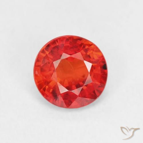 0.78ct 天然 亮红 蓝宝石, 圆形的, VVS-VS