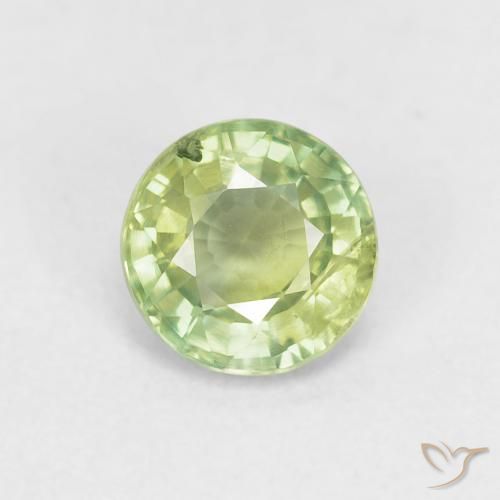 0.85ct 天然 浅活泼的绿色 蓝宝石, 圆形的, VS