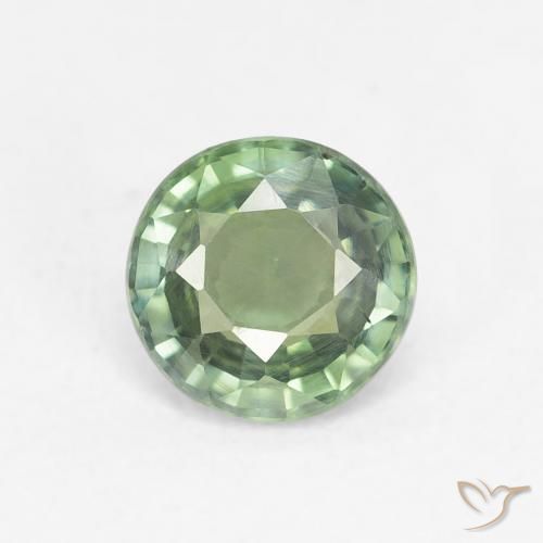 0.80ct 天然 浅森林绿 蓝宝石, 圆形的, VS
