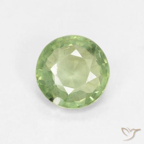 0.89ct 天然 青柠绿 蓝宝石, 圆形的, VS