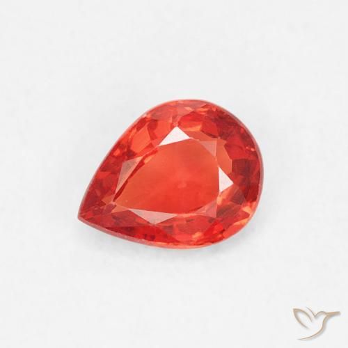 0.41ct 天然 明亮的深红色 - 橙色 蓝宝石, 梨形, VVS-VS