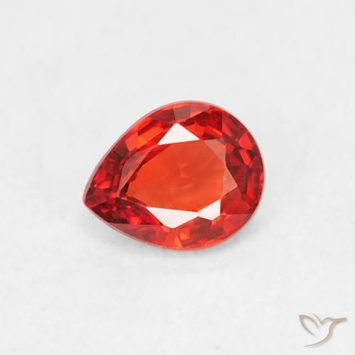 0.42ct 天然 明亮的深红色 - 橙色 蓝宝石, 梨形, VVS-VS