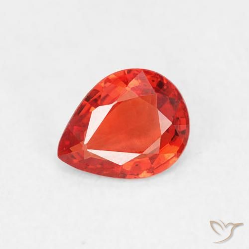 0.37ct 天然 深红橙 蓝宝石, 梨形, VVS-VS