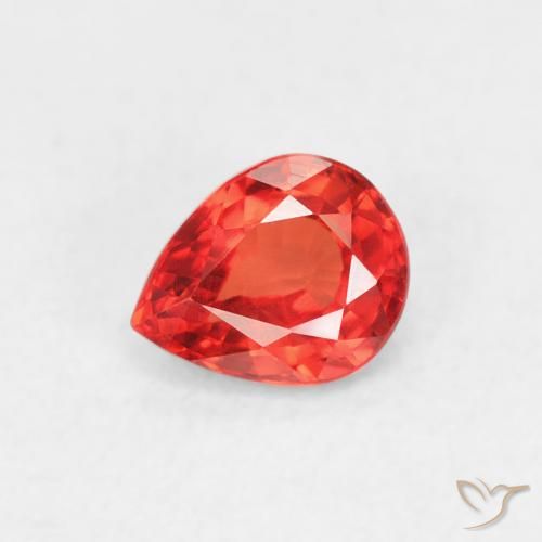 0.43ct 天然 明亮的深红色 - 橙色 蓝宝石, 梨形, VVS-VS