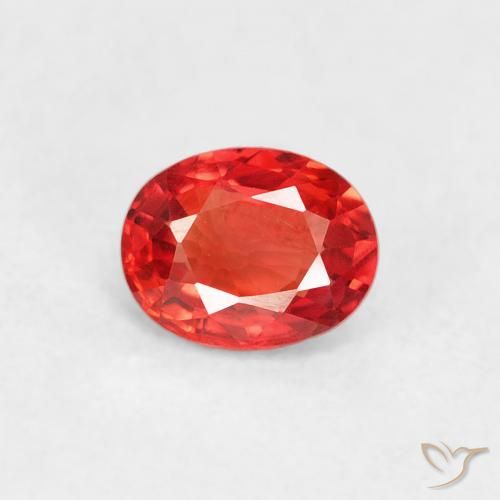 0.42ct 天然 深红橙 蓝宝石, 椭圆形, VVS-VS