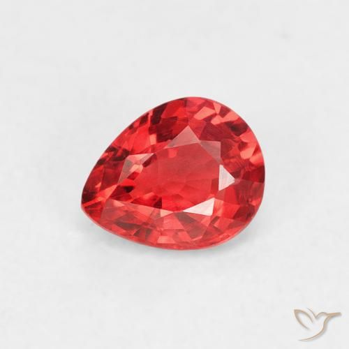 0.48ct 天然 亮红 蓝宝石, 梨形, VVS
