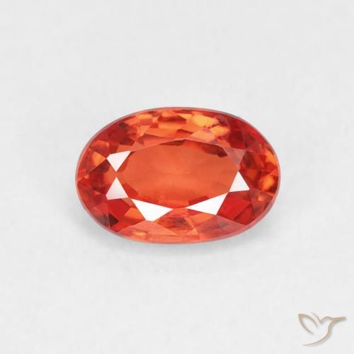 0.76ct 天然 红橙色 蓝宝石, 椭圆形, VVS-VS