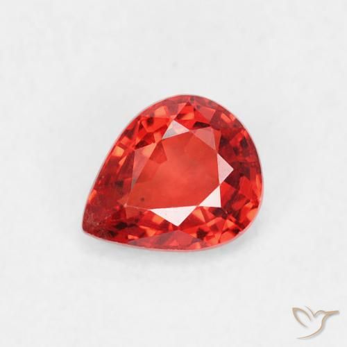 0.44ct 天然 亮红 蓝宝石, 梨形, VVS-VS