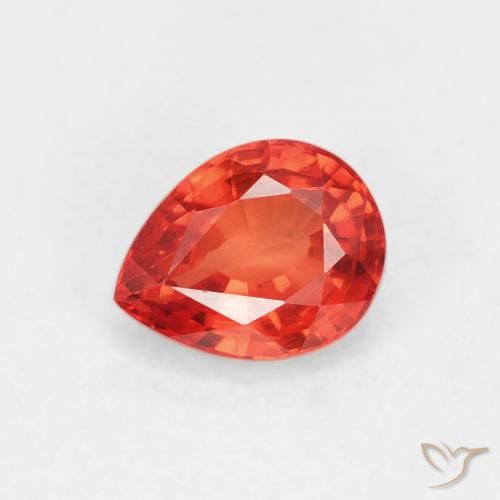 0.55ct 天然 中红 蓝宝石, 梨形, VVS-VS