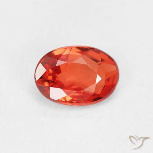 0.61ct 天然 红橙色 蓝宝石, 椭圆形, VVS-VS