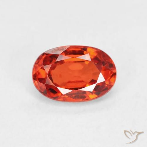 0.76ct 天然 红橙色 蓝宝石, 椭圆形, VVS-VS