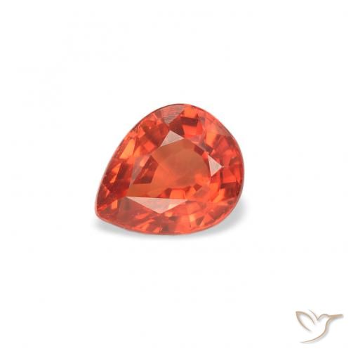 0.51ct 天然 暖橙 蓝宝石, 梨形, VS