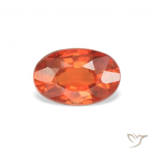 0.70ct 天然 火橙 蓝宝石, 椭圆形, VS