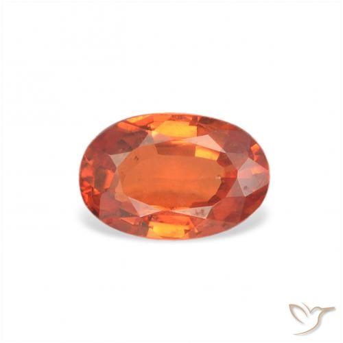0.65ct 天然 火橙 蓝宝石, 椭圆形, VS