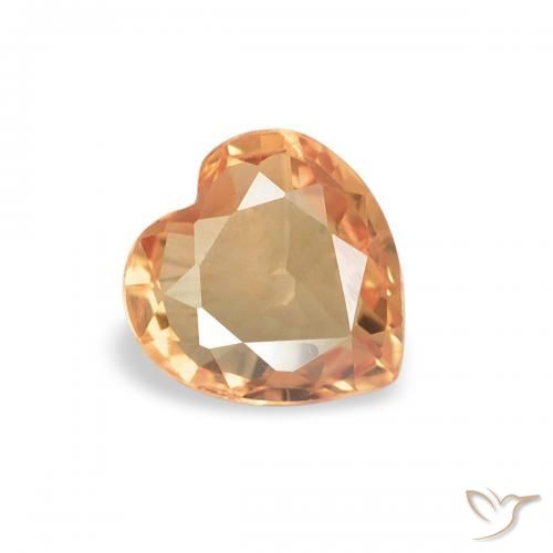 0.39ct 天然 中橙 蓝宝石, 心形, VVS