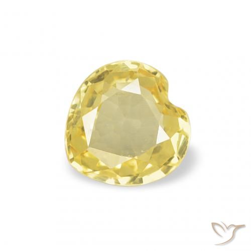 0.32ct 天然 中黄色 蓝宝石, 心形, VVS