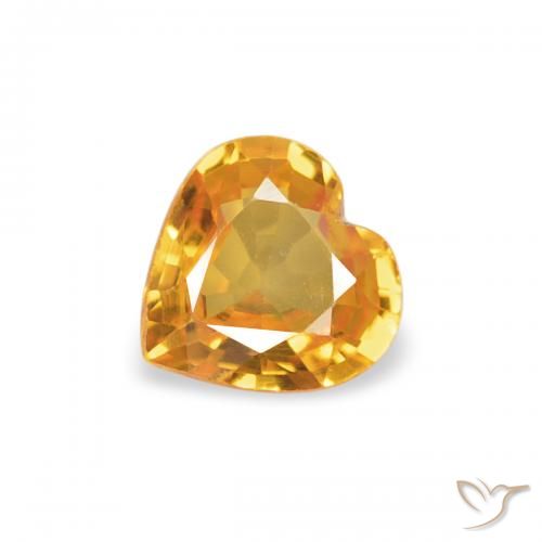 0.33ct 天然 深橙金 蓝宝石, 心形, VVS