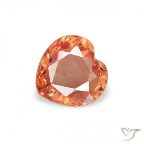 0.40ct 天然 中橙 蓝宝石, 心形, VVS