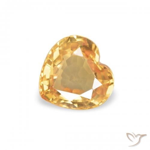 0.42ct 天然 浅橙色-金色 蓝宝石, 心形, VVS