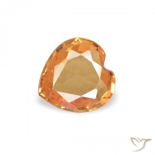 0.32ct 天然 亮橙色 蓝宝石, 心形, VVS