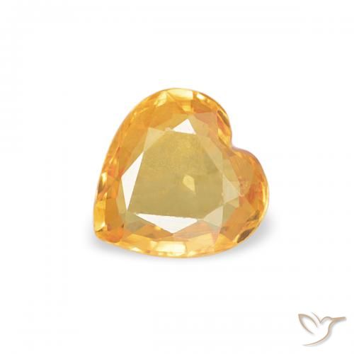 0.35ct 天然 亮橙色 蓝宝石, 心形, VVS