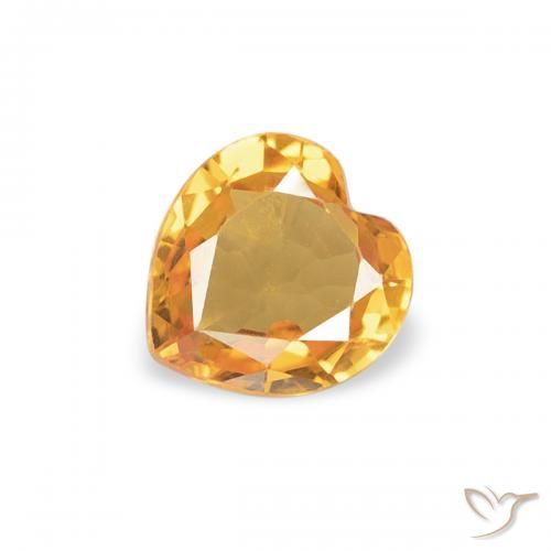 0.37ct 天然 深橙色-金色 蓝宝石, 心形, VVS