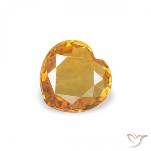 0.34ct 天然 深橙金 蓝宝石, 心形, VVS