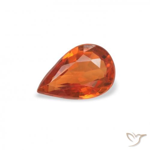 0.49ct 天然 火橙 蓝宝石, 梨形, VVS-VS