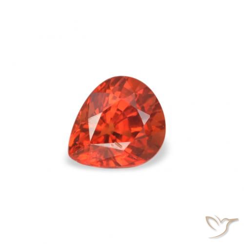0.45ct 天然 明亮的深红色 蓝宝石, 梨形, VVS-VS