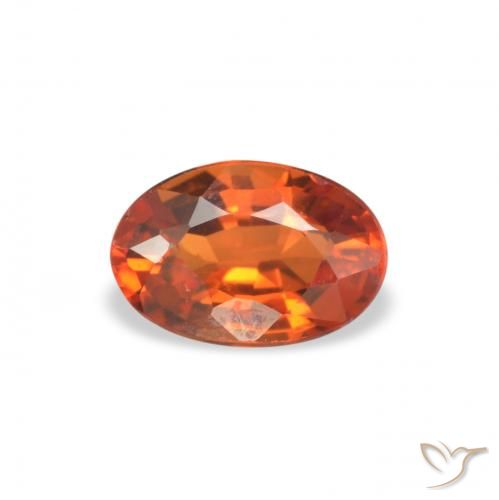 0.65ct 天然 火橙 蓝宝石, 椭圆形, VVS-VS