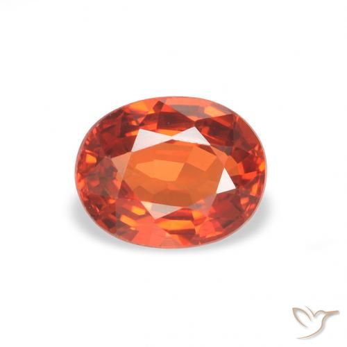 0.58ct 天然 红橙色 蓝宝石, 椭圆形, VVS