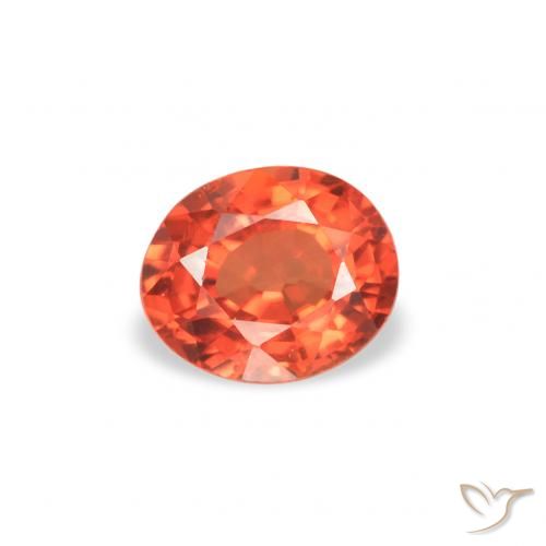 0.38ct 天然 红橙色 蓝宝石, 椭圆形, VVS