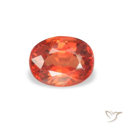 0.52ct 天然 红橙色 蓝宝石, 椭圆形, VVS