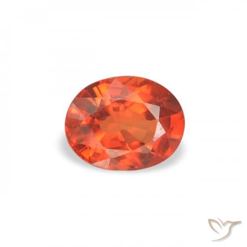 0.39ct 天然 火橙 蓝宝石, 椭圆形, VS