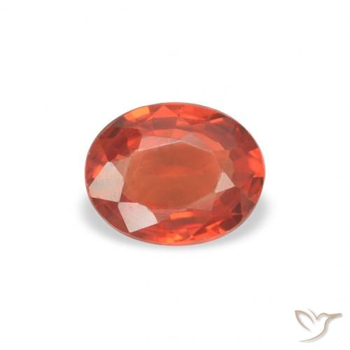 0.39ct 天然 红橙色 蓝宝石, 椭圆形, VS