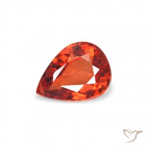 0.51ct 天然 深橙色 蓝宝石, 梨形, VS