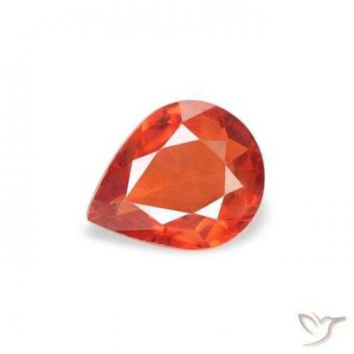 0.45ct 天然 火橙 蓝宝石, 梨形, VS