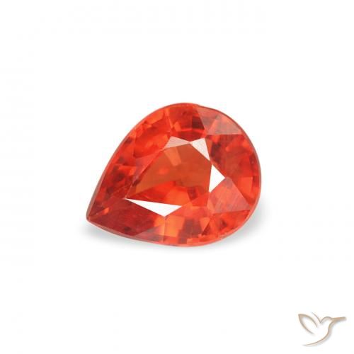0.42ct 天然 深红色 蓝宝石, 梨形, VS