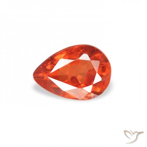 0.60ct 天然 火橙 蓝宝石, 梨形, VS
