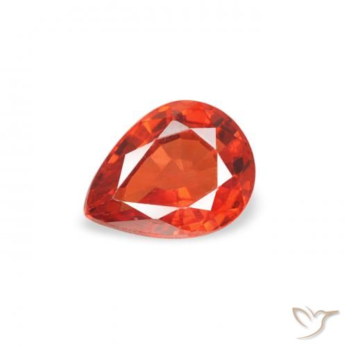 0.44ct 天然 琥珀橙 蓝宝石, 梨形, VS
