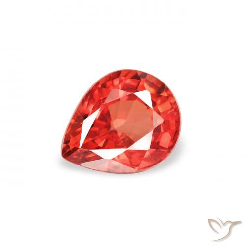0.49ct 天然 深红色 蓝宝石, 梨形, VS