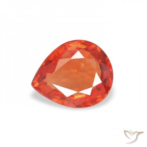 0.67ct 天然 红橙色 蓝宝石, 梨形, VVS
