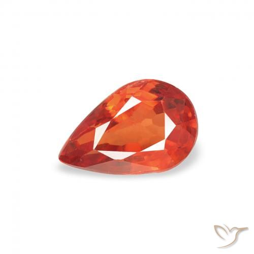 0.50ct 天然 红橙色 蓝宝石, 梨形, VS