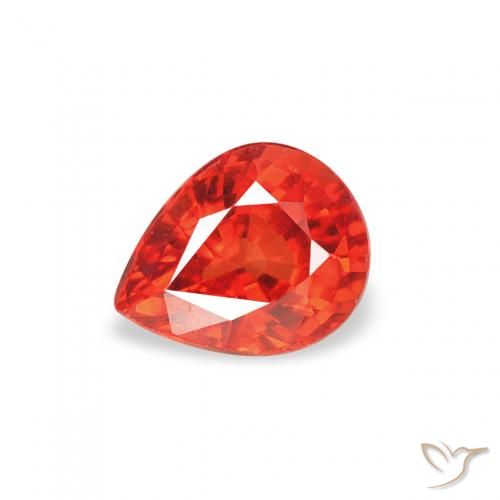 0.48ct 天然 火红 蓝宝石, 梨形, VS
