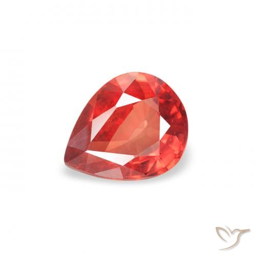 0.41ct 天然 深红色 蓝宝石, 梨形, VS